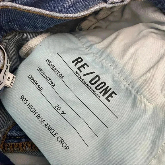 REDONE Jeans 90s High Rise Straight Crop 70s As F**CK REVOLVE Raw Hem - Picture 8 of 16